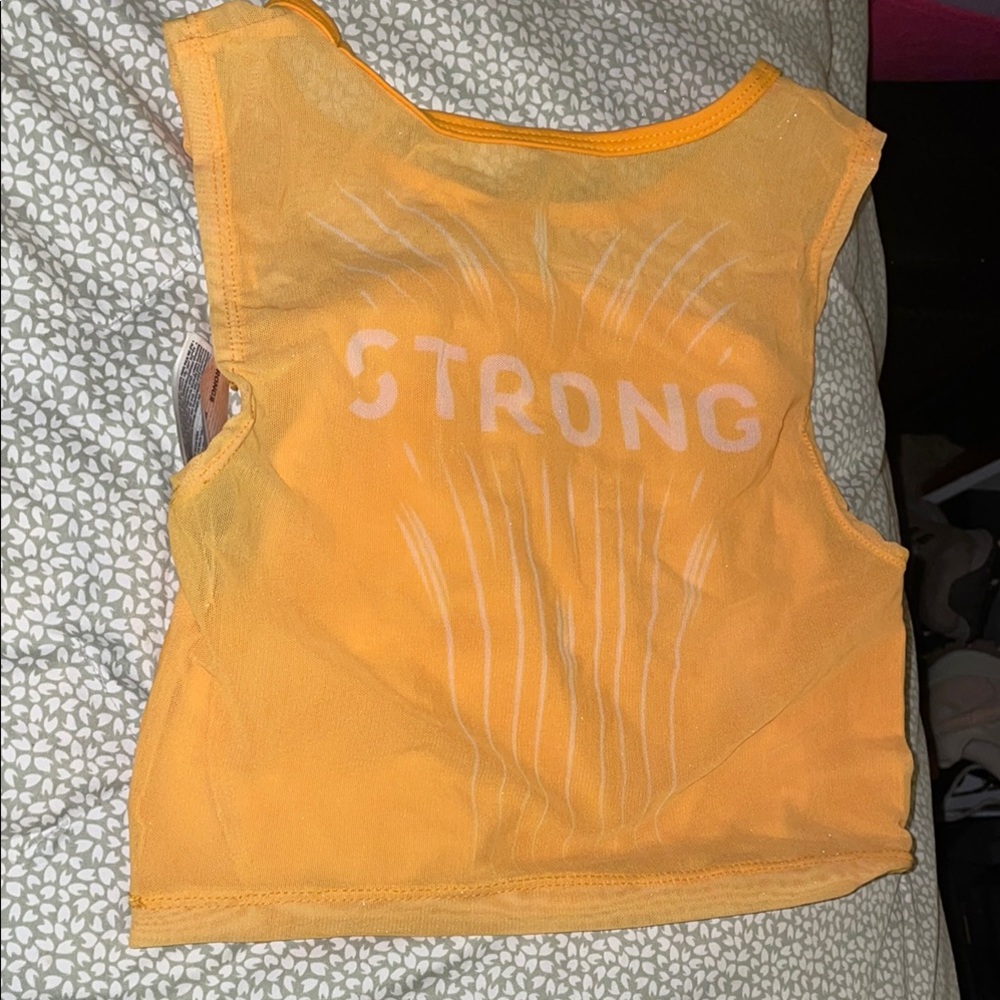 STRONG ID Orange Mesh Crop Top